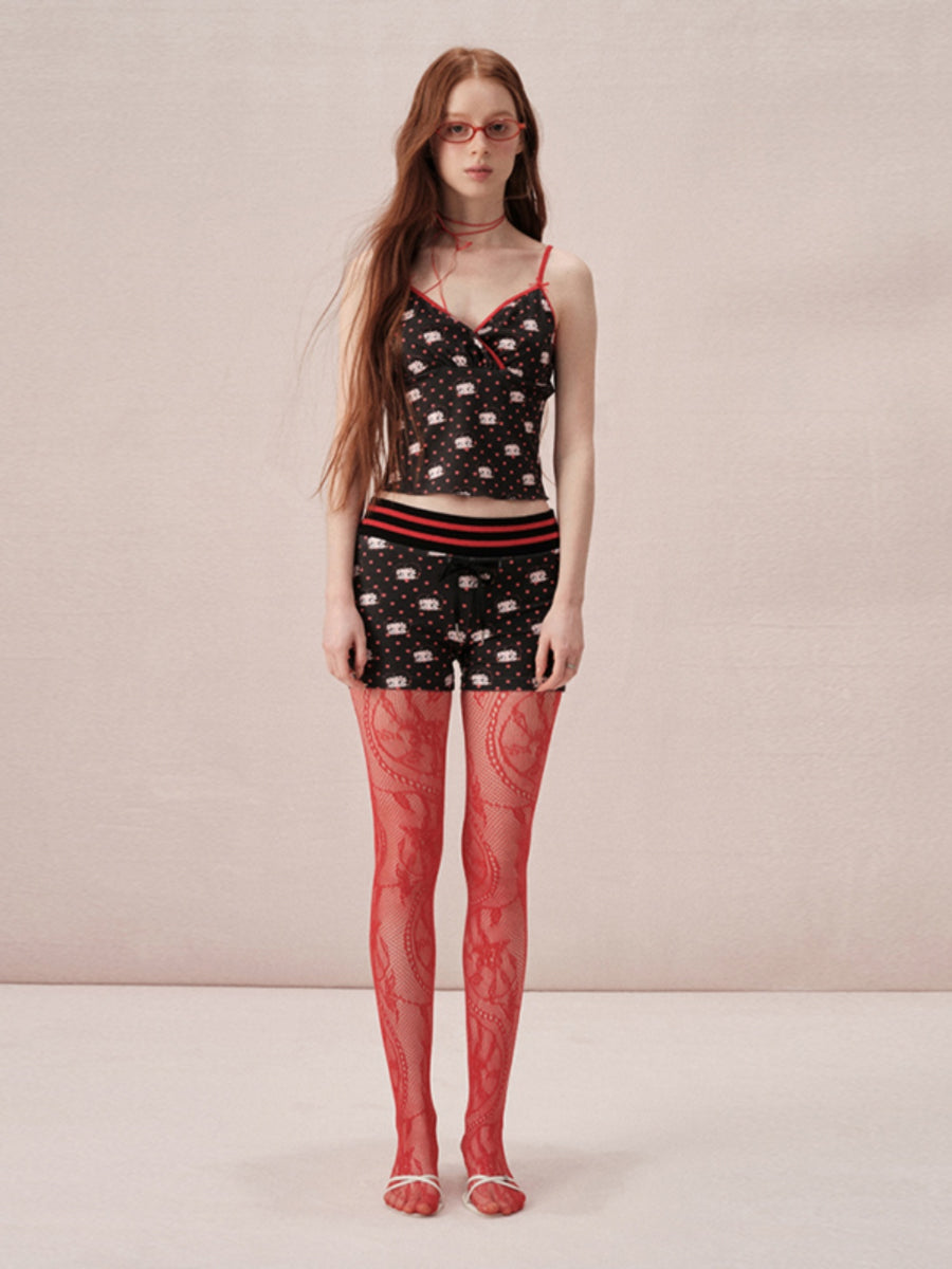 Betty Set-Up Casual Fancy Tight Relax Camisole&Bolero&Short-Pants