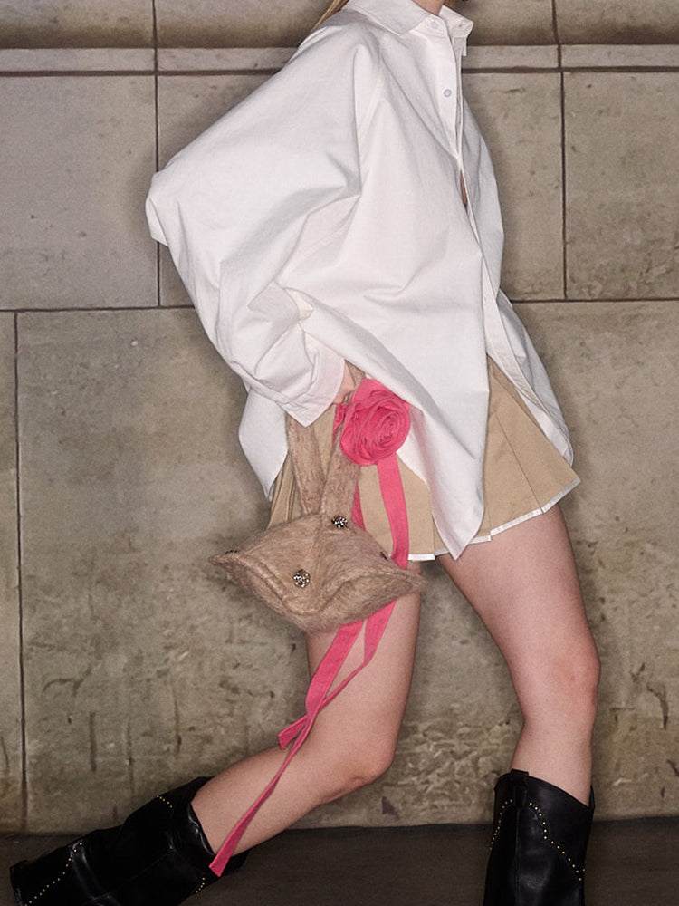 Wool Compact Nichi Disk Bag&Rose-Motif