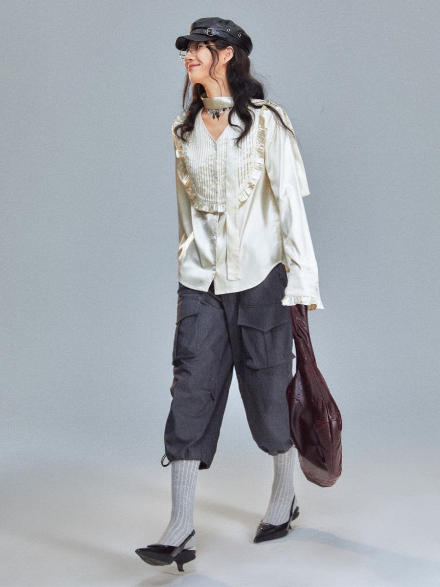 Casual Cropped Side-Pocket Sporty Cargo-Pant