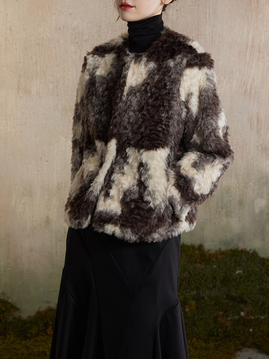 Speckled Fur Fluffily Warm Oversize Jacket