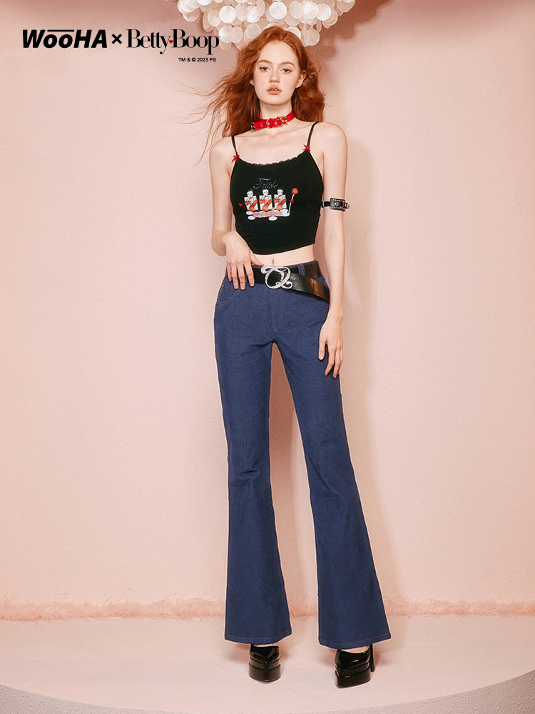 Jeans lässige, schlanke Casual Flare-Hose Casual Fit