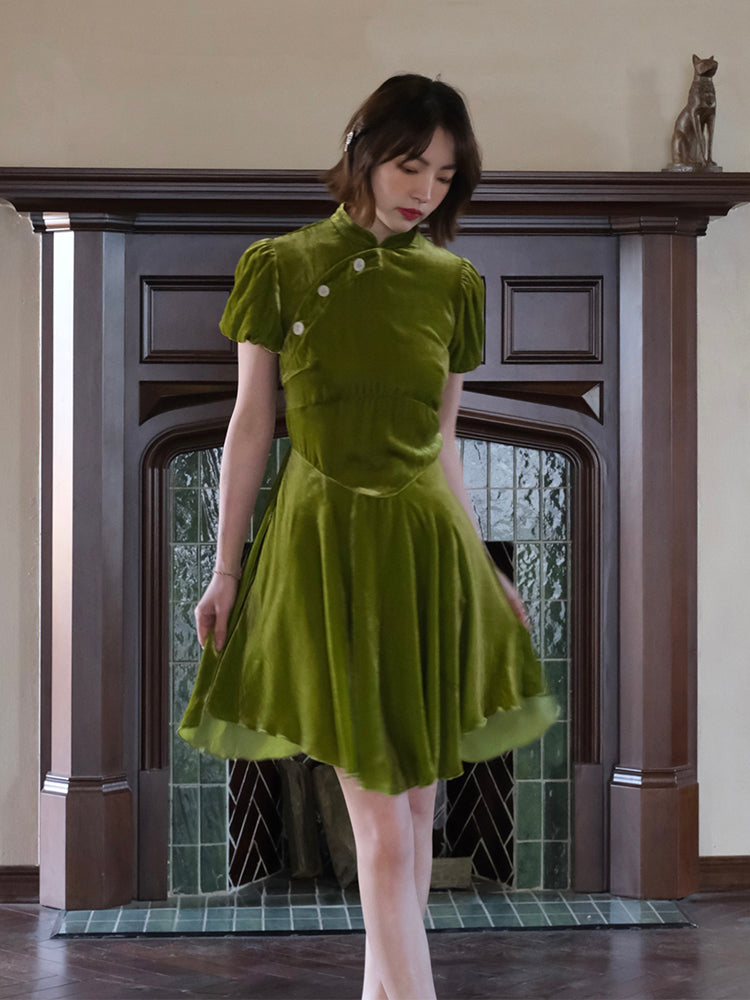 China Retro Mao-collar One-piece