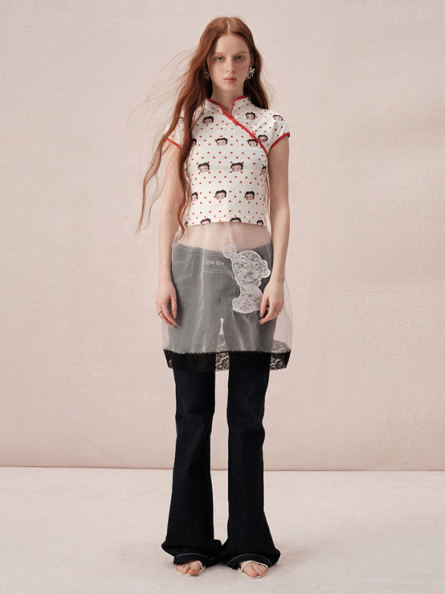Betty China Fancy Short Half-Sleeve Tops