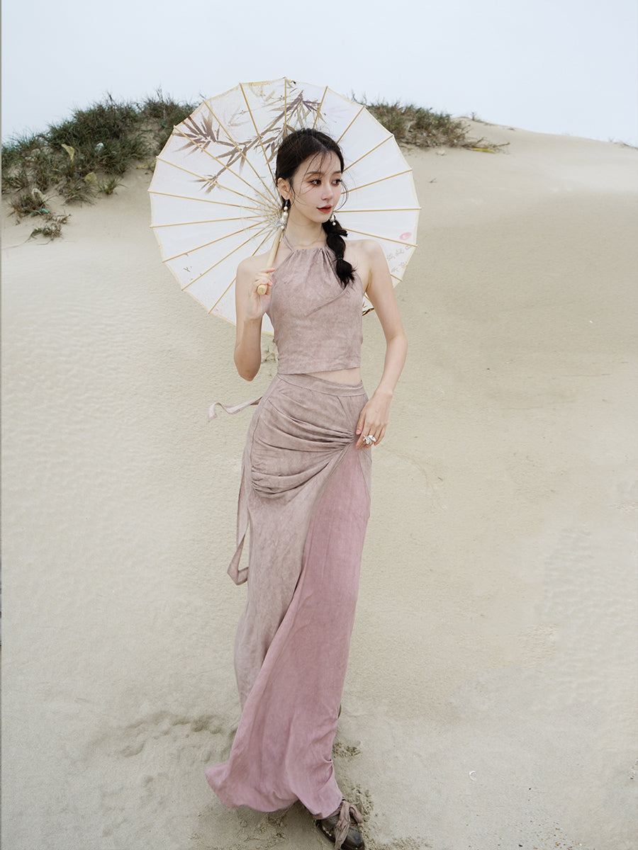 Tiered Slim Elegant Long Tops&Long-Skirt