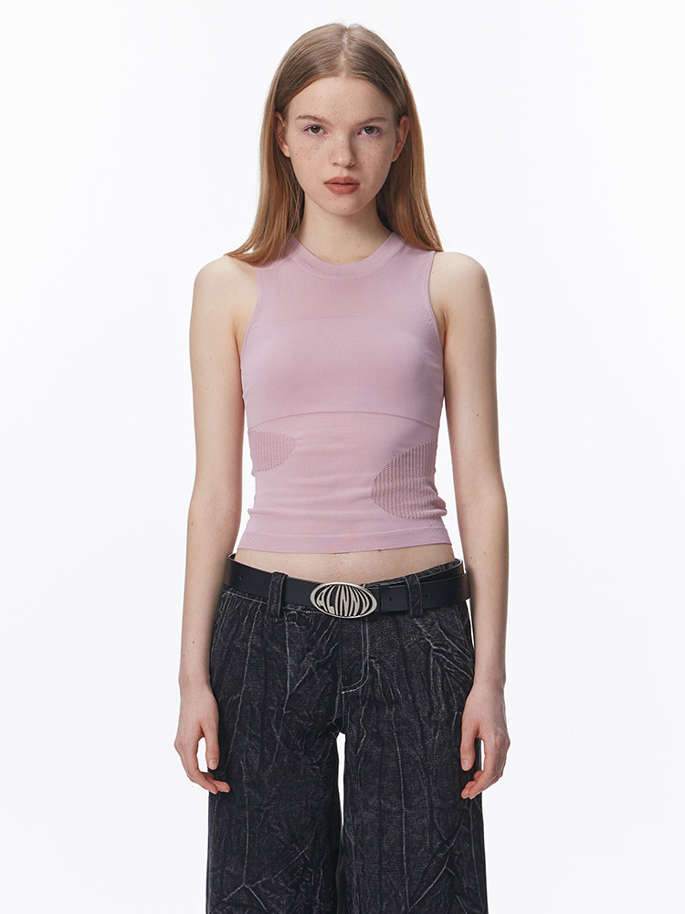 Sommerknitmes Netz eng geschnittener Tank-Top