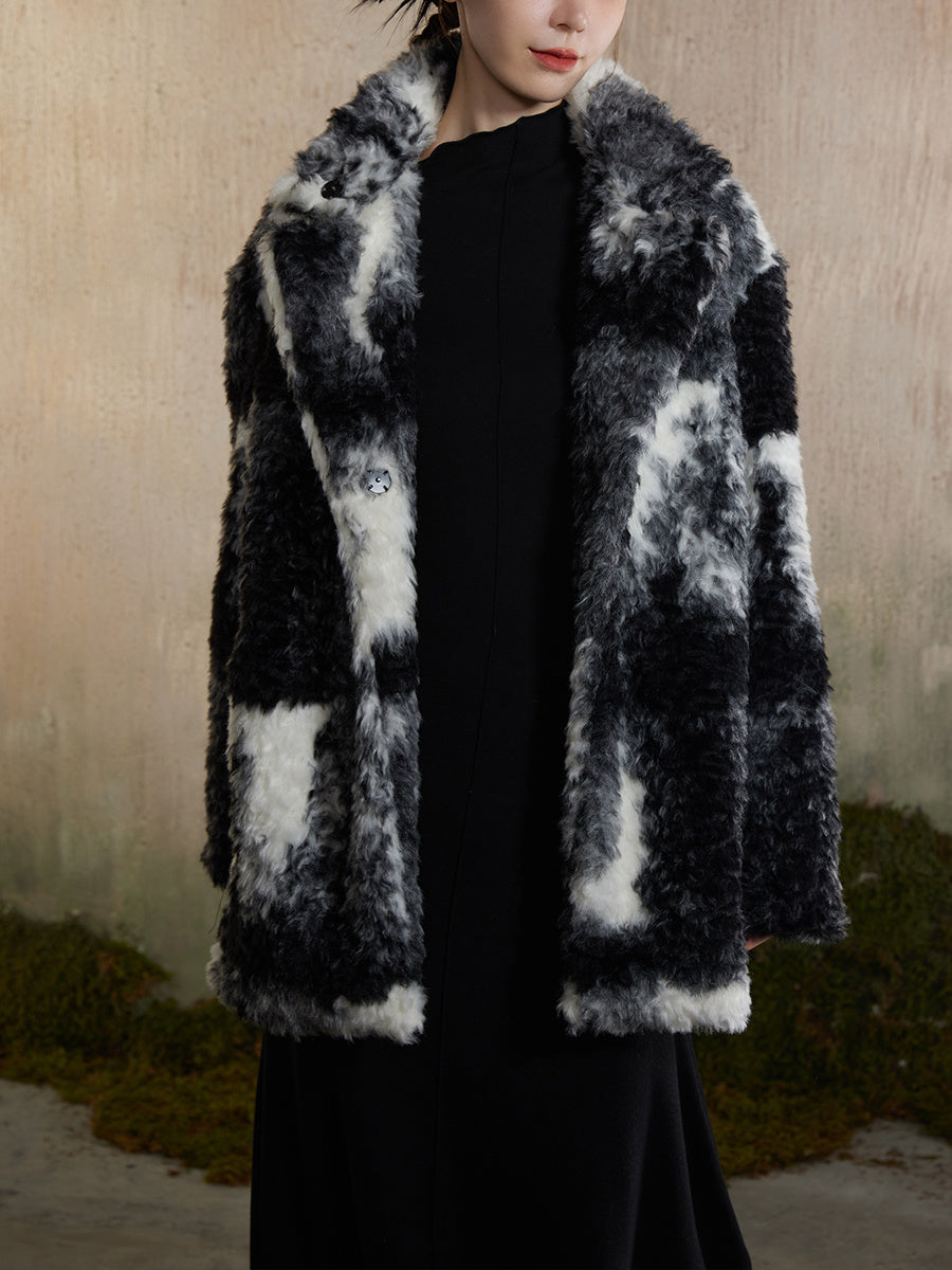 Speckled Fur Fluffily Warm Oversize Jacket