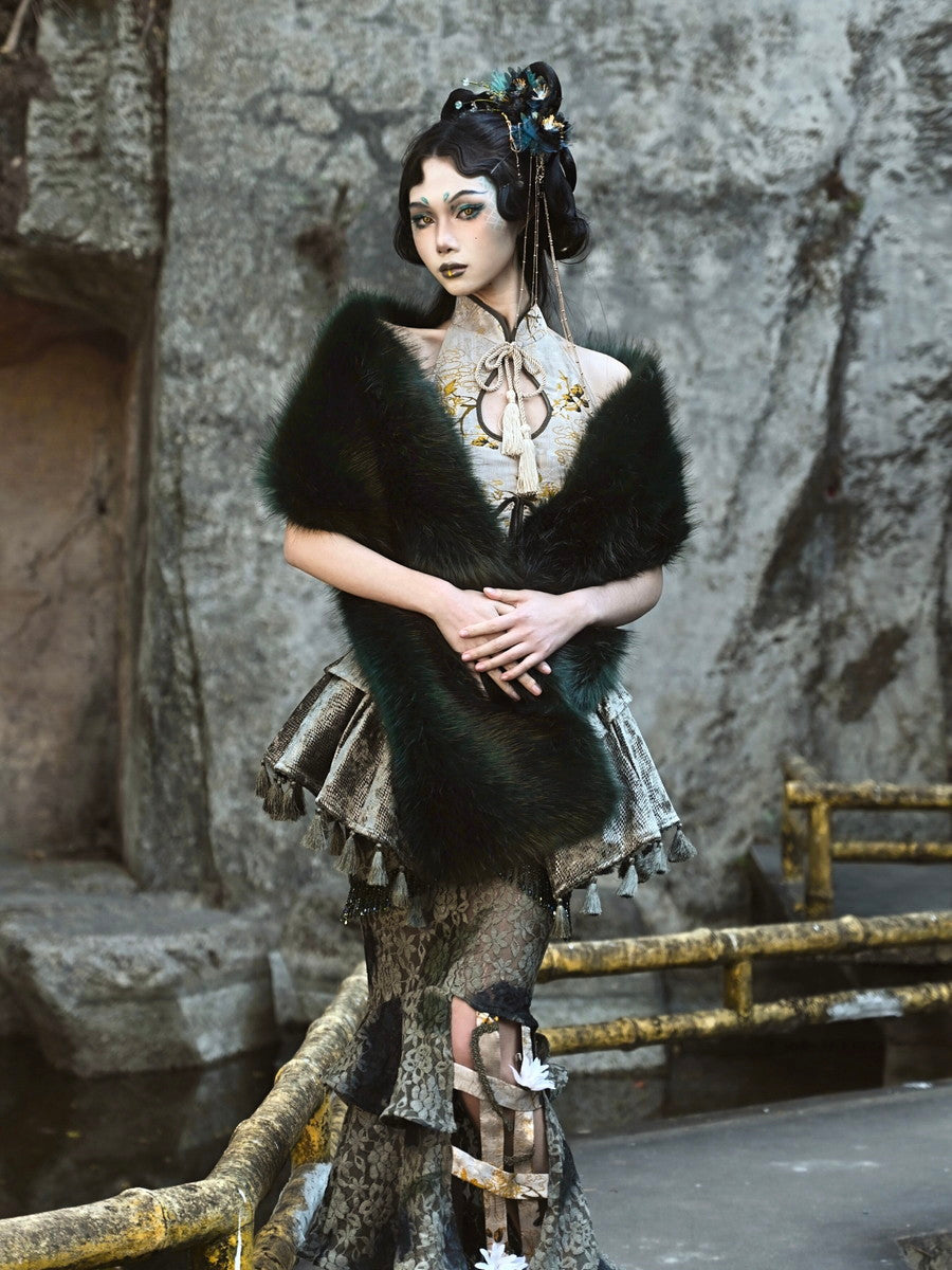 Fur Elegant Fluffily Plain Bolero