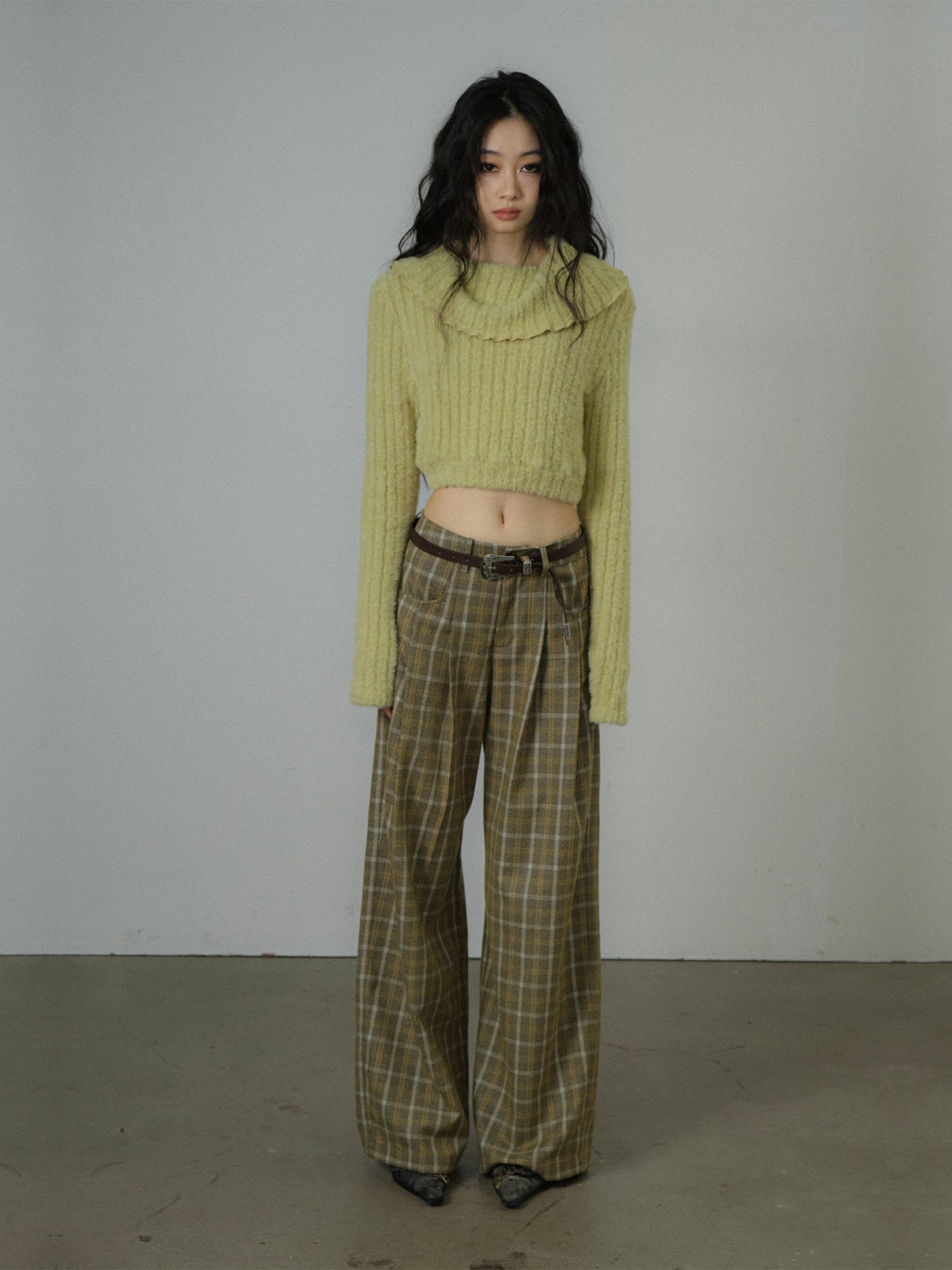 Checked Loose Casual Retro Girly Wide-Pants – ARCANA ARCHIVE