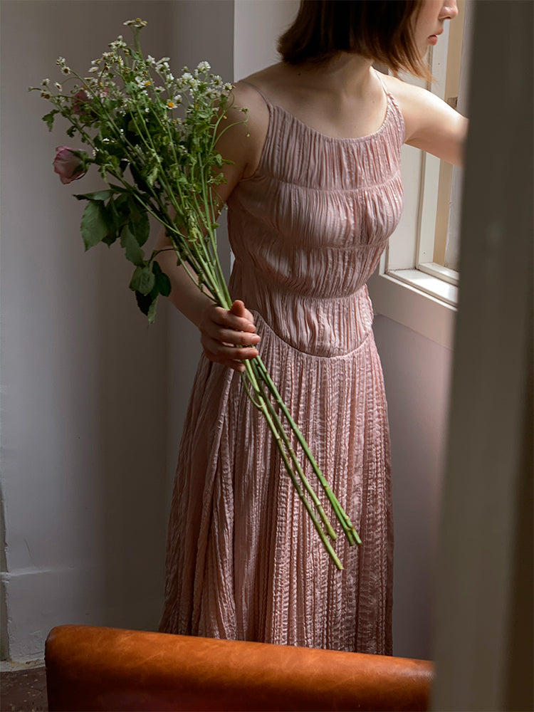 주름진 천연 주름 긴 일체형