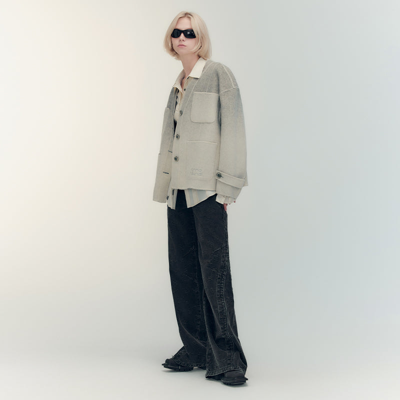 Nichi Wool Patchwork modischer Kurzschicht