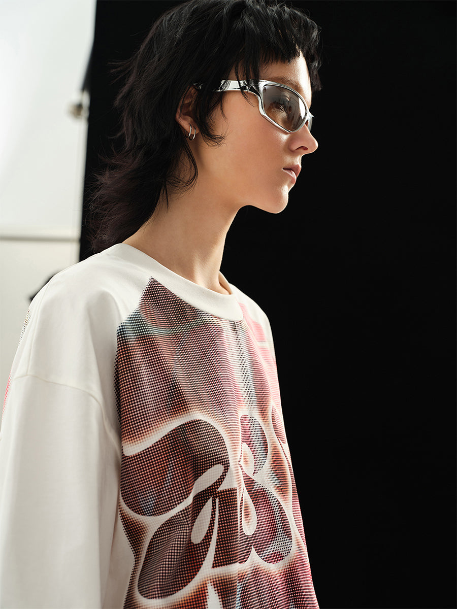 독특한 근육 오버 사이즈 티셔츠