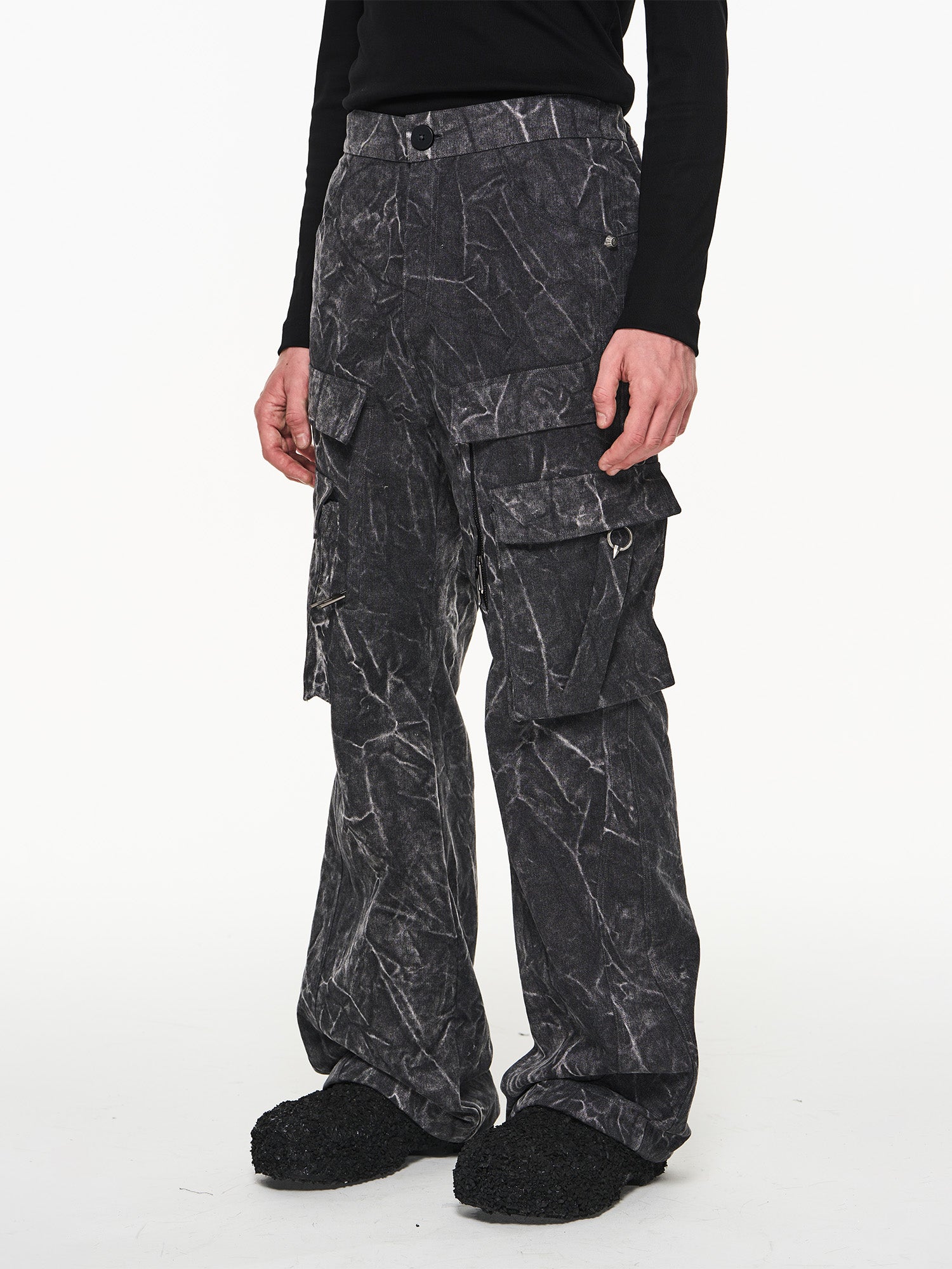 Side-Pocket Camouflage Unique Monotone Cargo-Pants