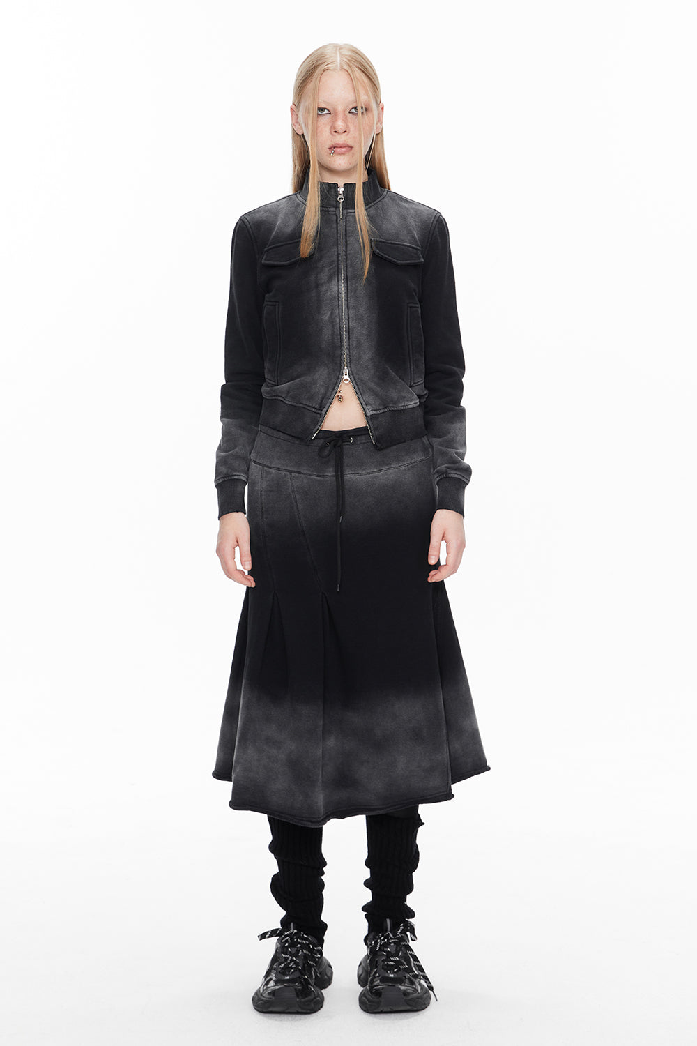 데님 페이디드 빈티지 캐주얼 블루종 & 파카 & 스커트