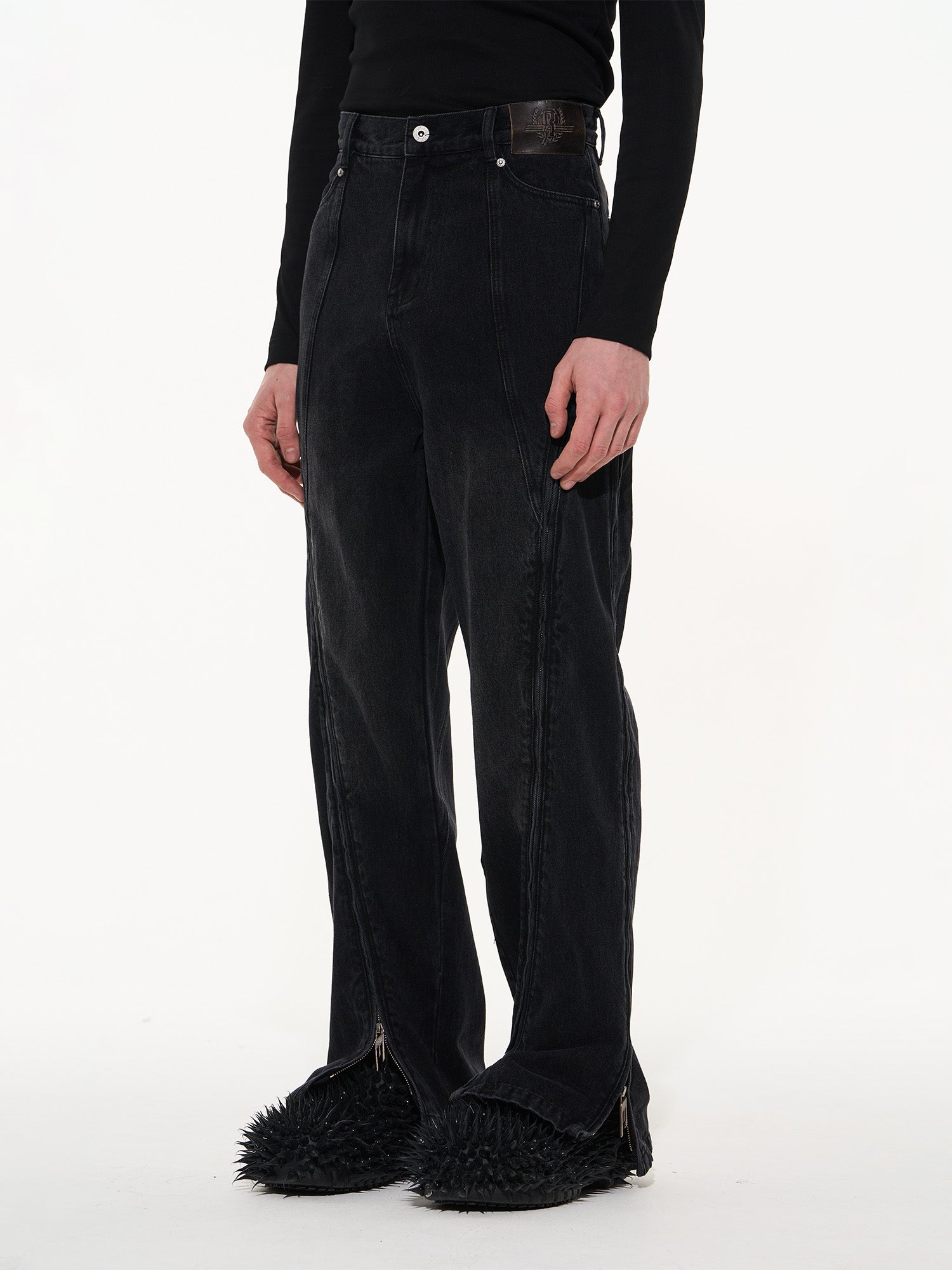 Denim Zip Nichi Straight Casual Pants