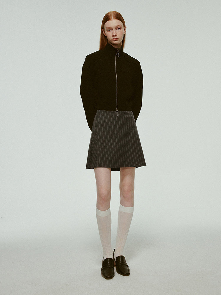 Coton zip simple chic simple parka