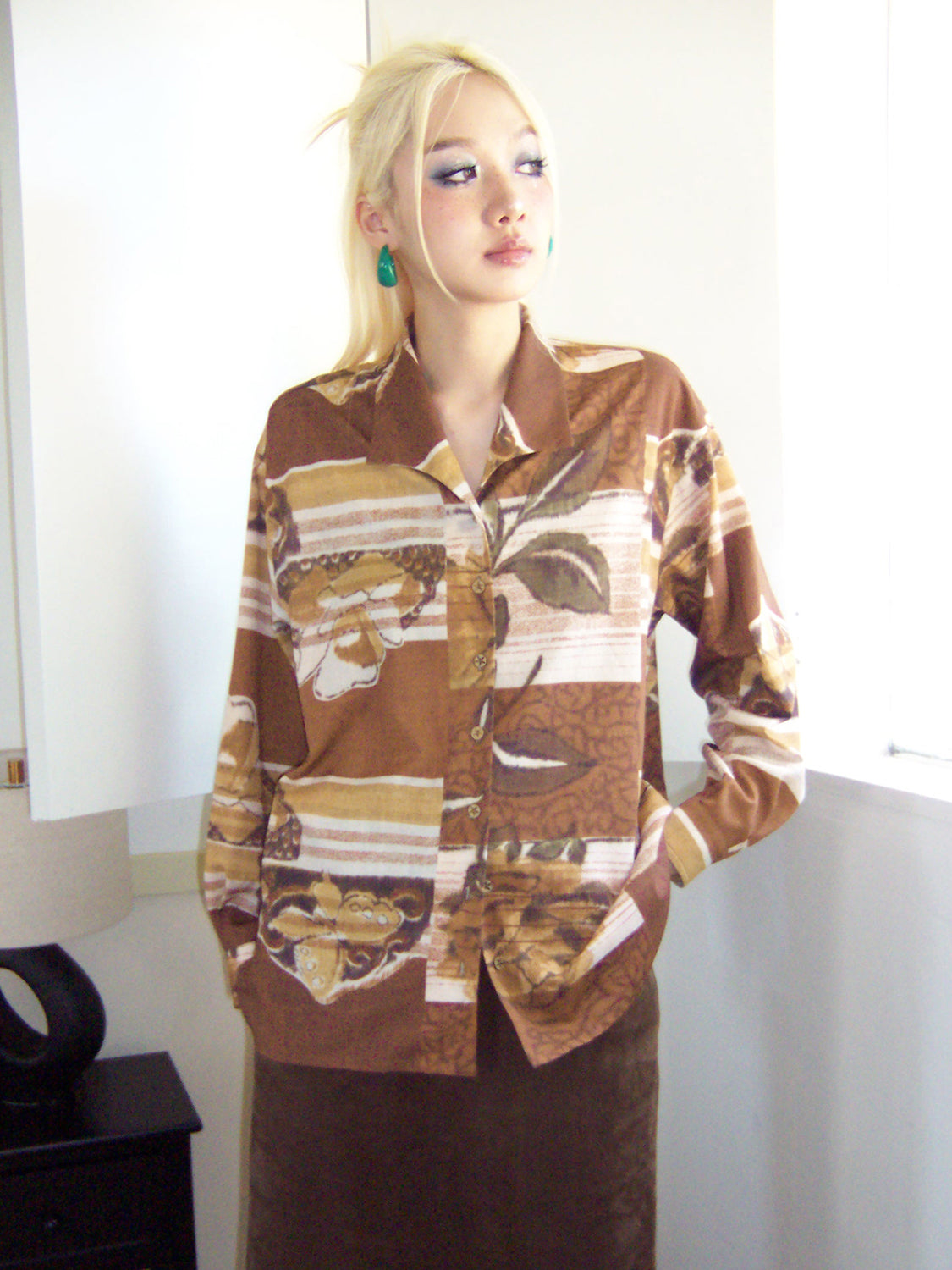 Patchworkblume einzigartiges modernes Hemd