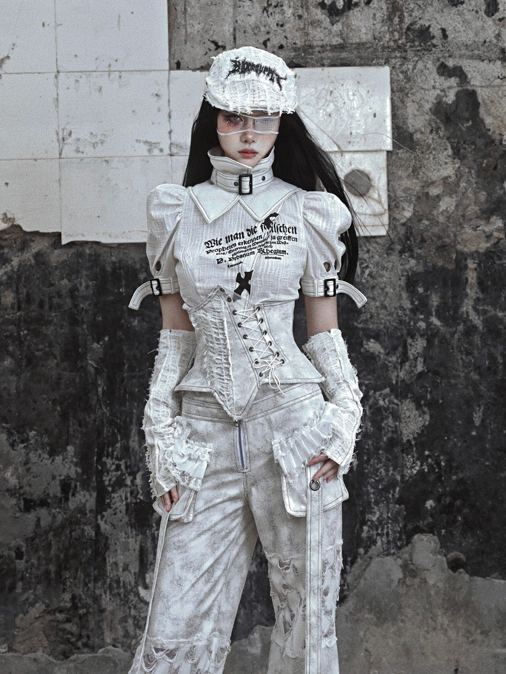 고딕 레이스 업 레이스 빈티지 스타 Nichi Bustier