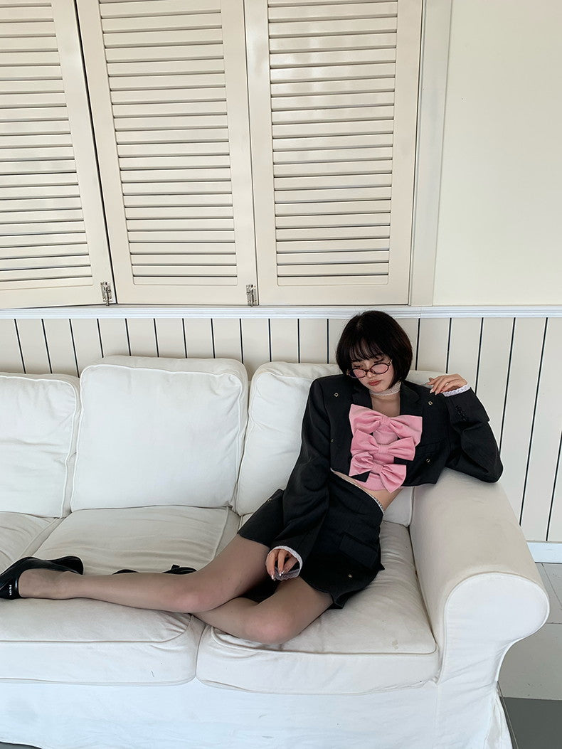 Simple Modern Plain Short-Jacket&Minis-Kirt