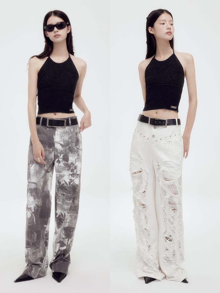 Tops&Mini-Skirt Summer-Knit Casual Set-Up