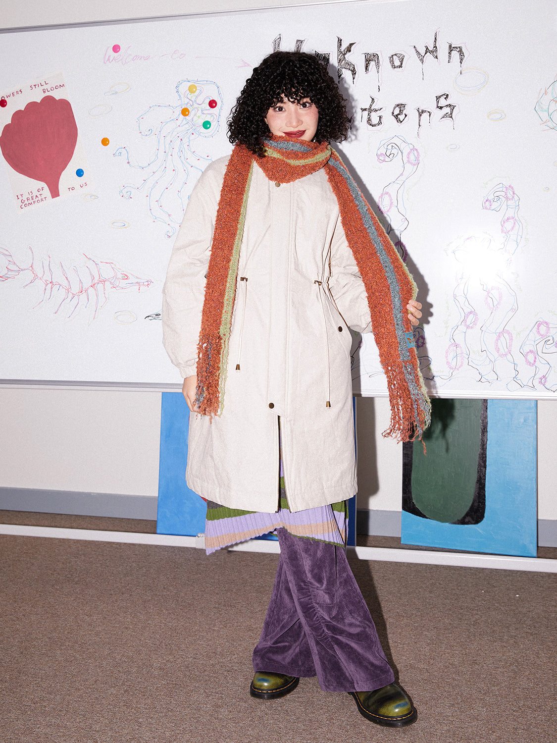 Cotton Draw String Casual Sinkey Long Coat
