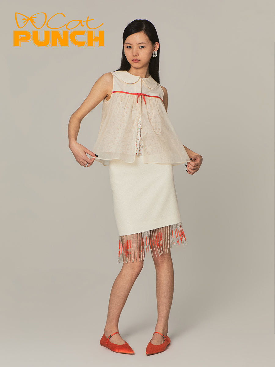 Tassel Nichi Elegant Plain Fringe Skirt