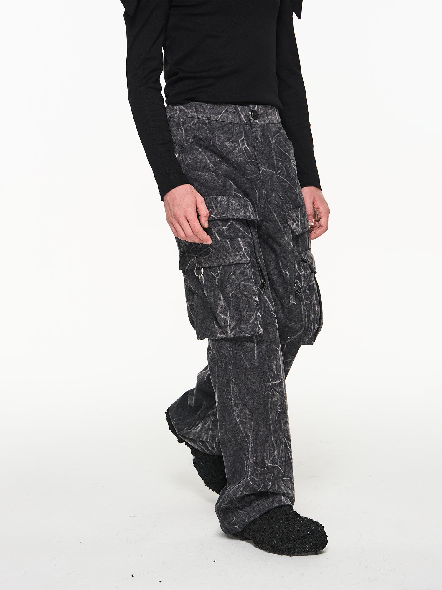 Side-Pocket Camouflage Unique Monotone Cargo-Pants