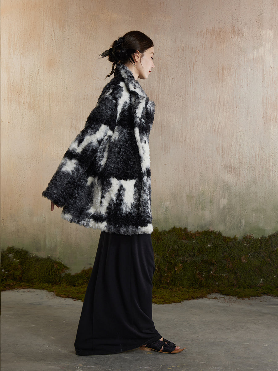 Speckled Fur Fluffily Warm Oversize Jacket