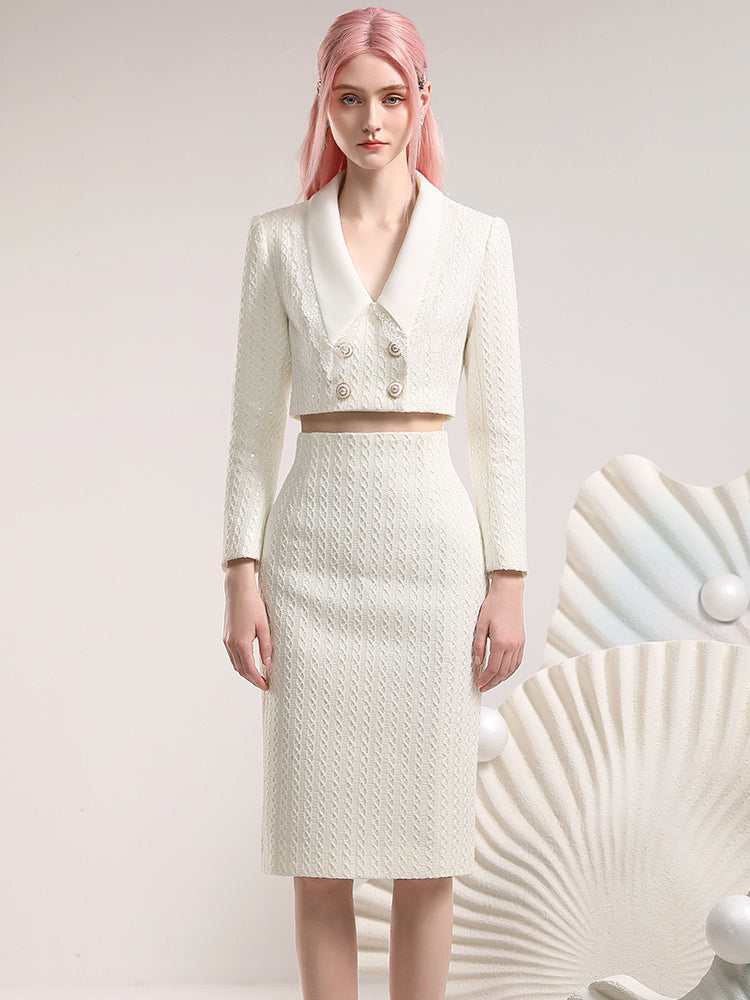 Jacket&Pencil-Skirt Tidy Suit Classy Set-Up