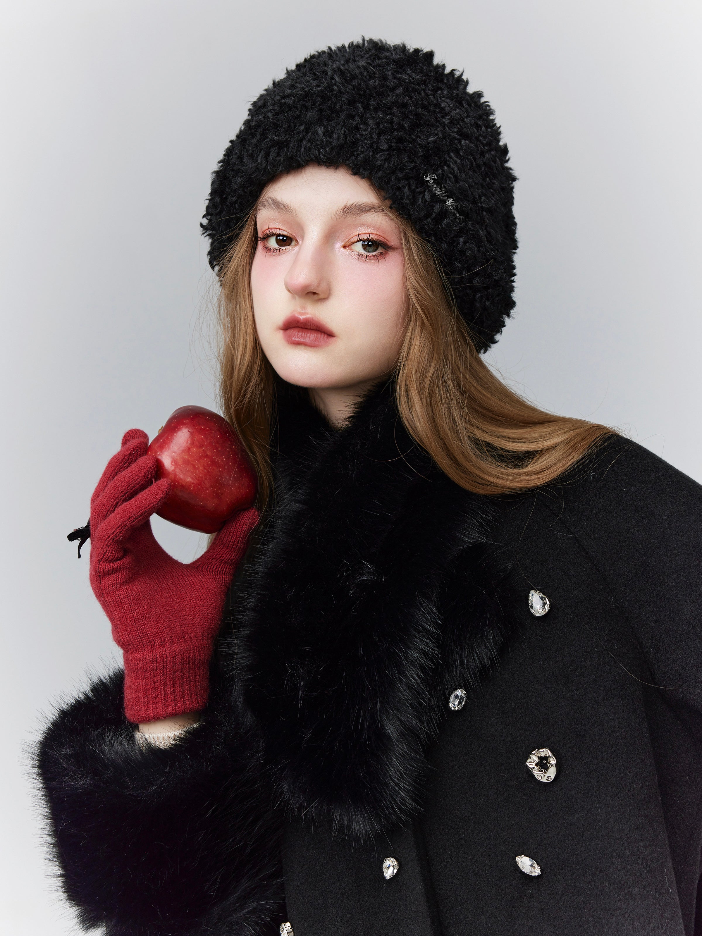 Plain Casal Simple Fluffily Retro Boa-Hat