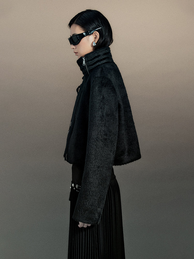Nichi Rope Stand-Collar Wool High-End Jacket