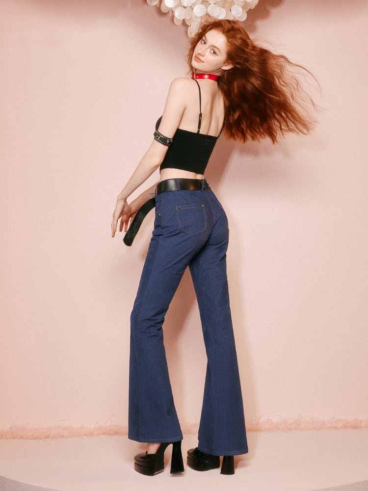 Jeans lässige, schlanke Casual Flare-Hose Casual Fit