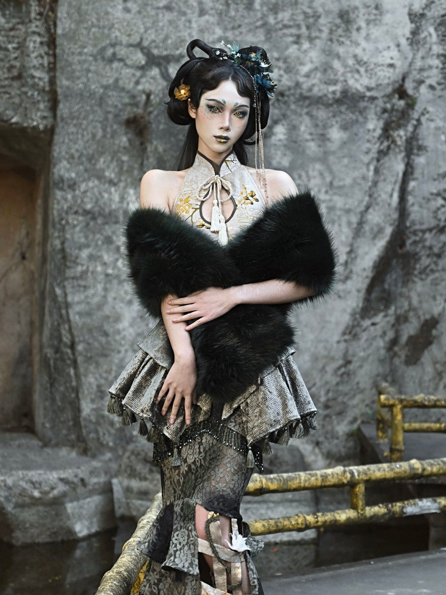 Fur Elegant Fluffily Plain Bolero