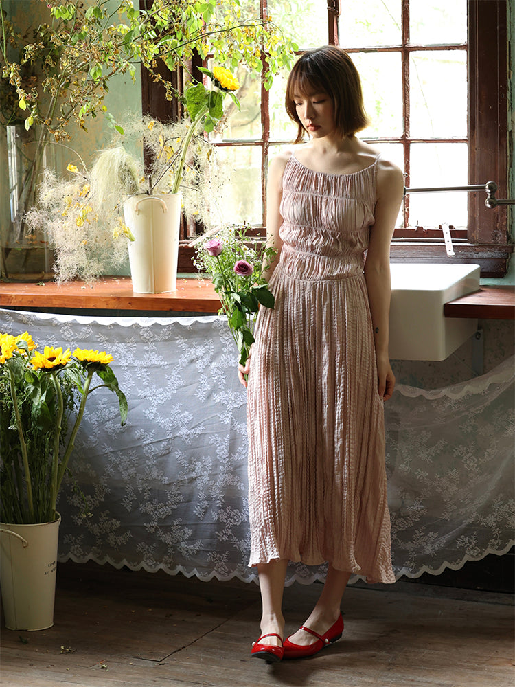 주름진 천연 주름 긴 일체형