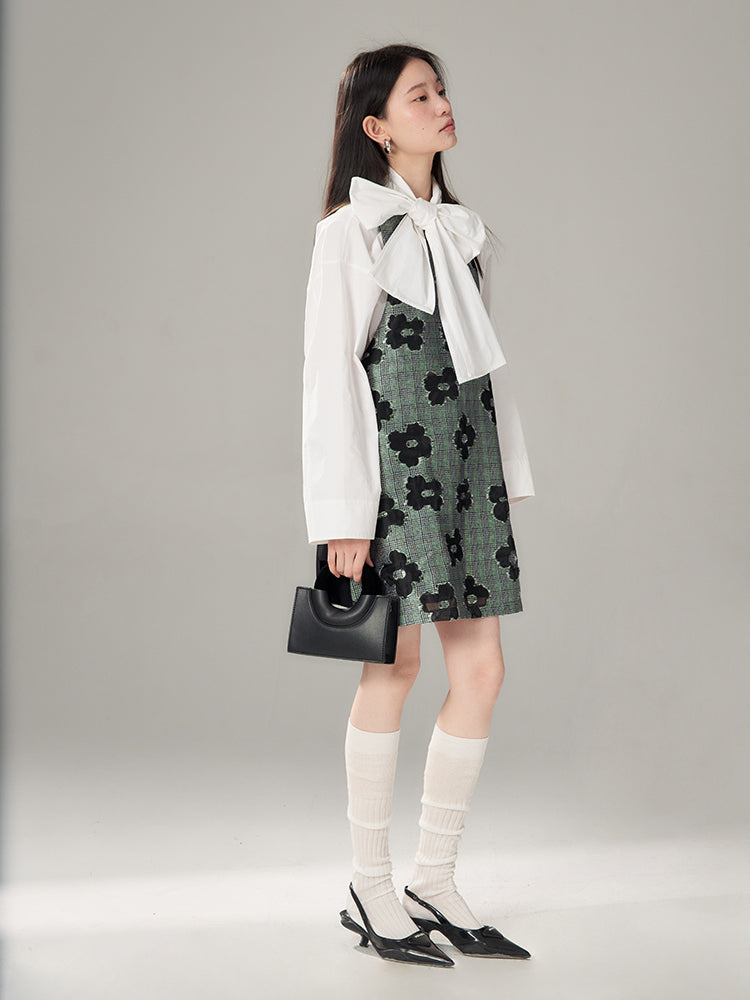 Checked Girly Rack No-Ärmer Blumenmonoton ein Stückschichtiger