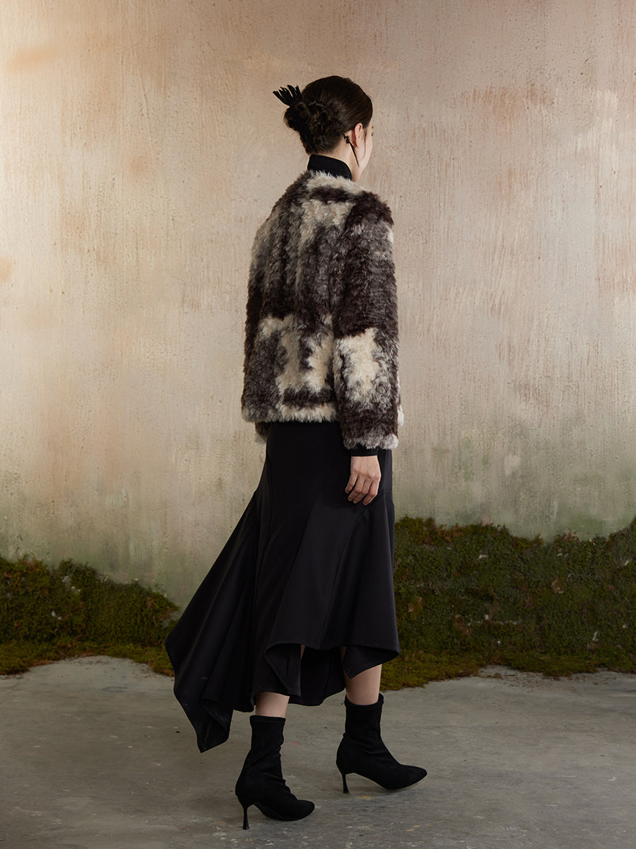 Speckled Fur Fluffily Warm Oversize Jacket