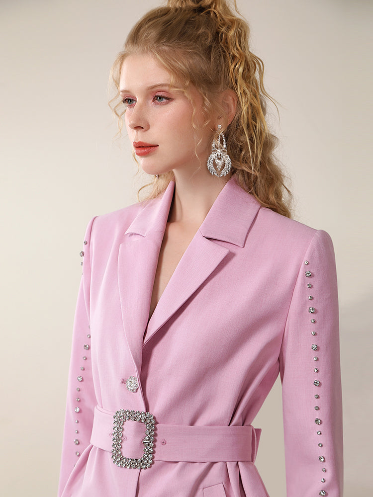 Metal Bijou High-End Set-Up Suit Loose Classy Jacaket&Pants
