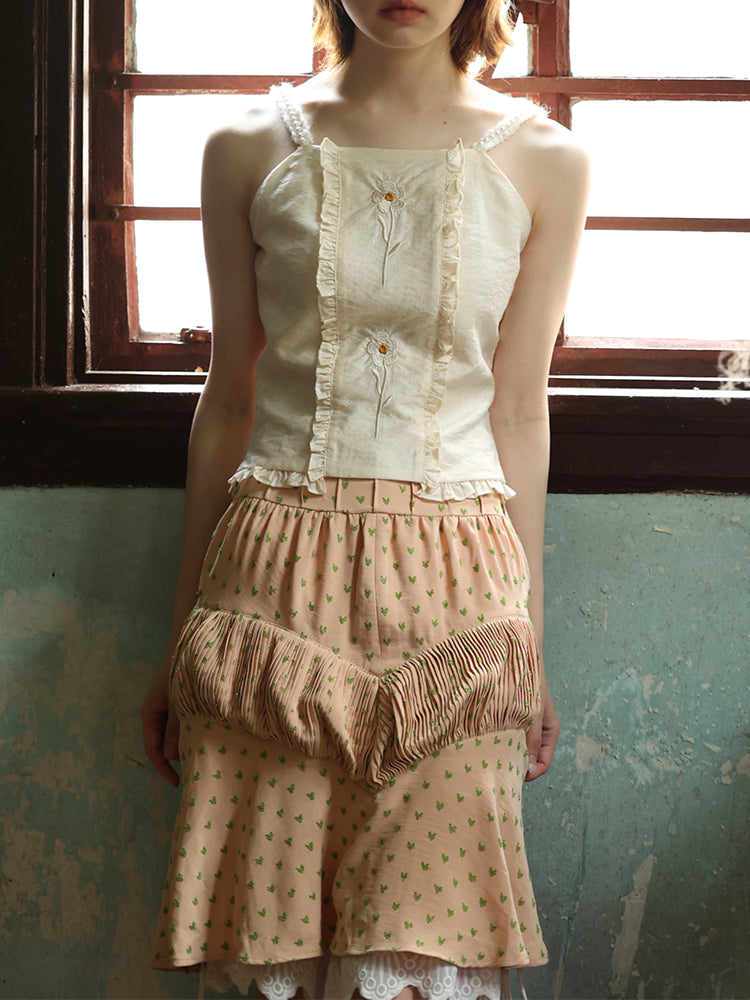 Dot Unique Bulging Lace Heart Retro Skirt