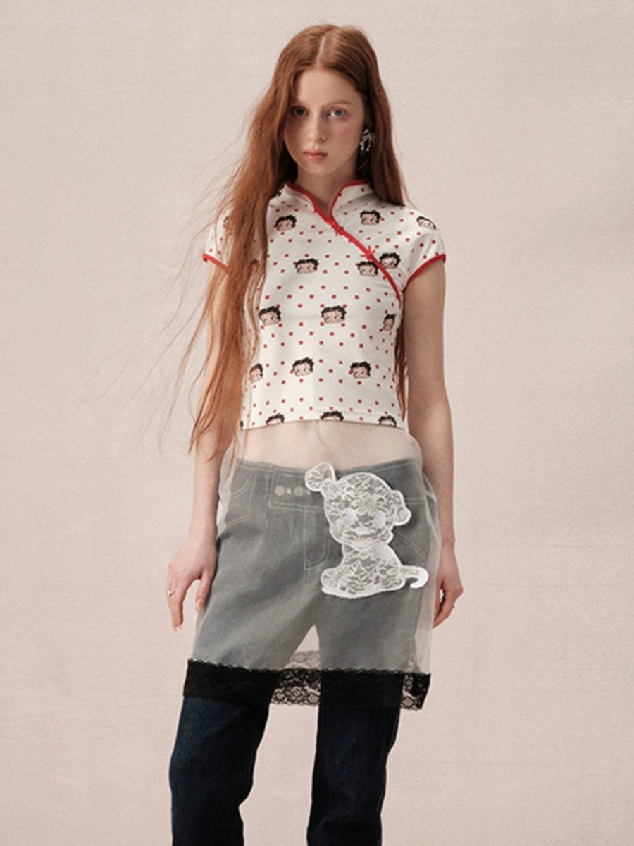 Betty China Fancy Short Half-Sleeve Tops