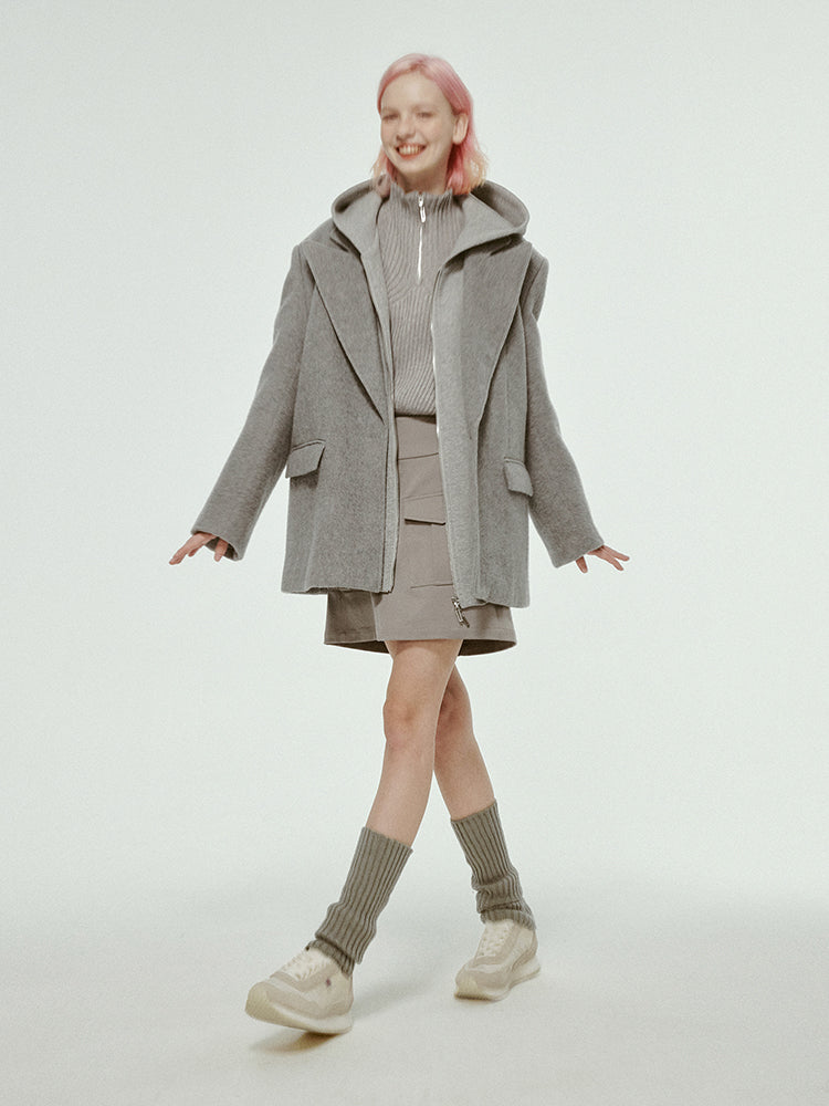 캐주얼 사이드 포켓 일반 짧은화물 스커트