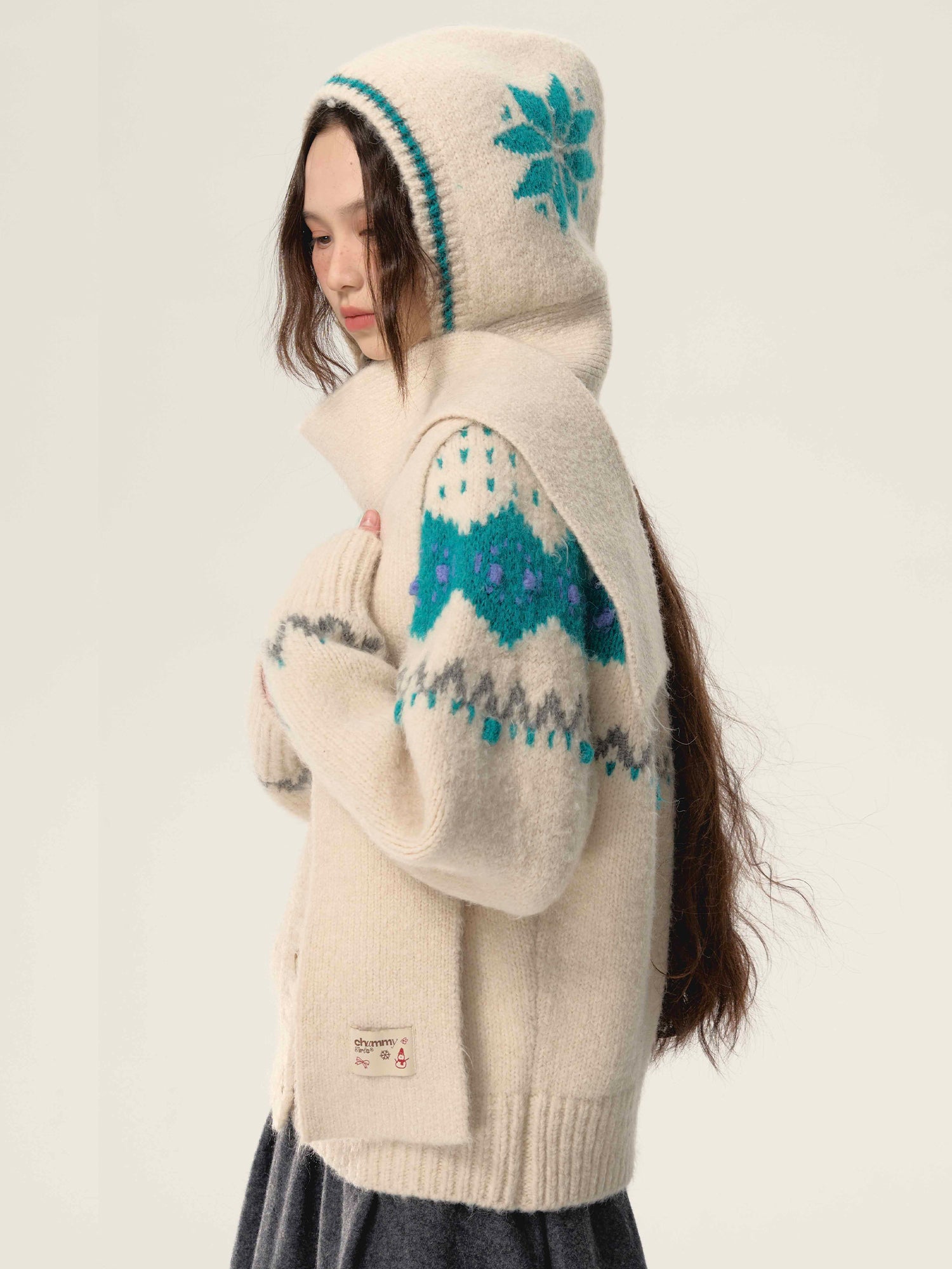 Retro Nordic Soft Sweat à capuche