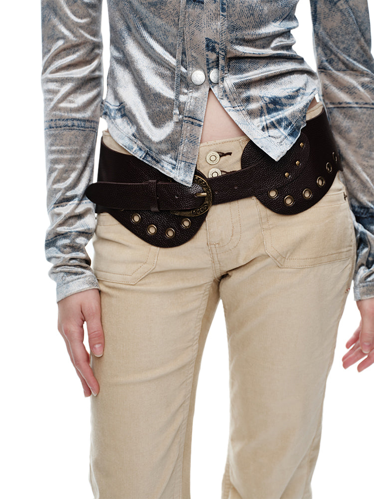 Leather Wide Casual Belt