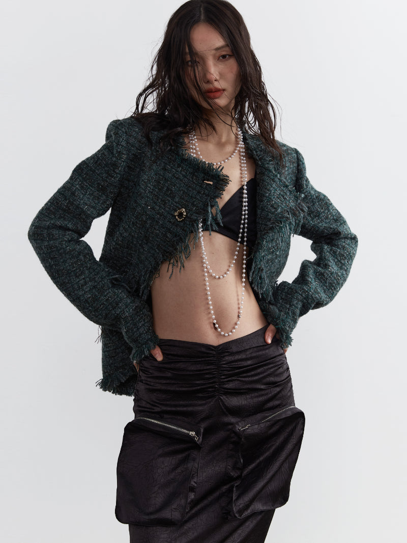 Rassemblez de la jupe longue de nichi à grande poche drapé