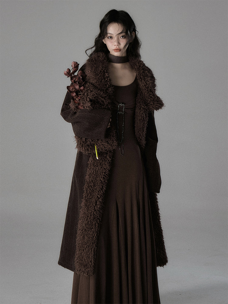 BOA & Strick Retro flauschig warmes Ovresize-Langschicht