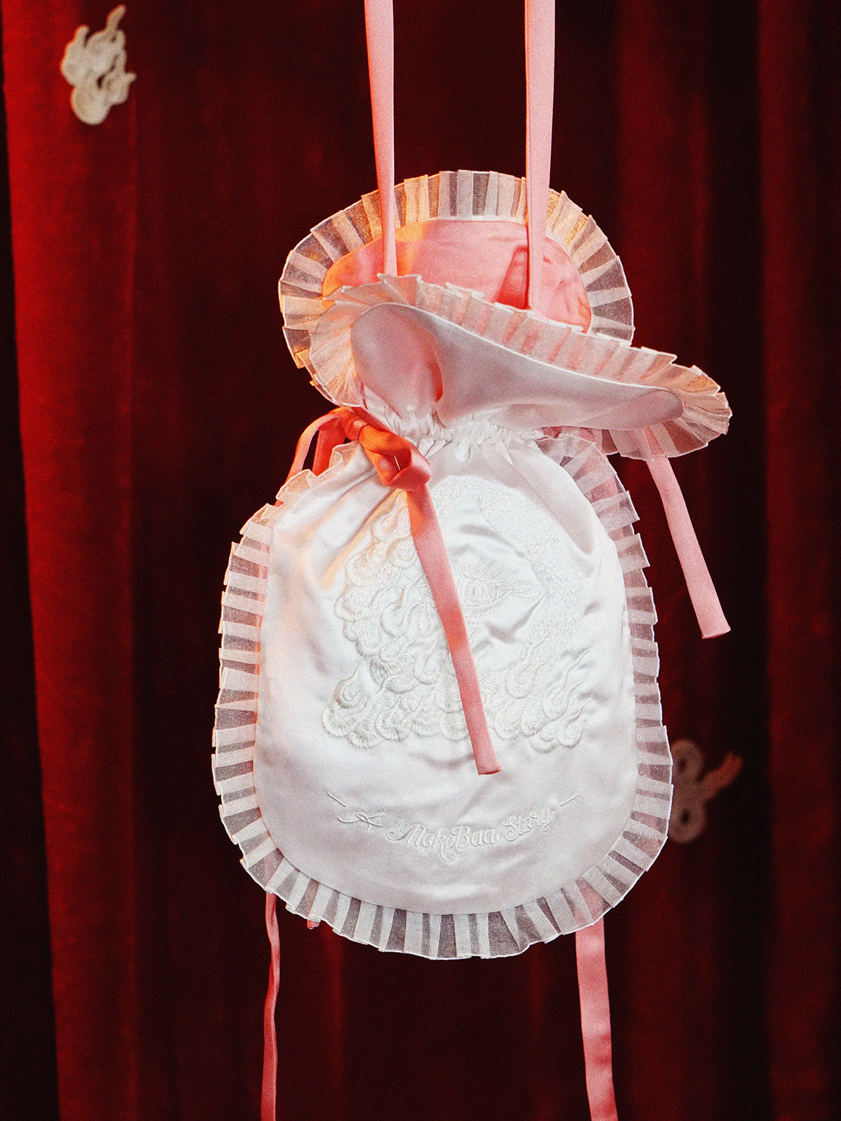 Lace Draw String Sticker Retro Poach