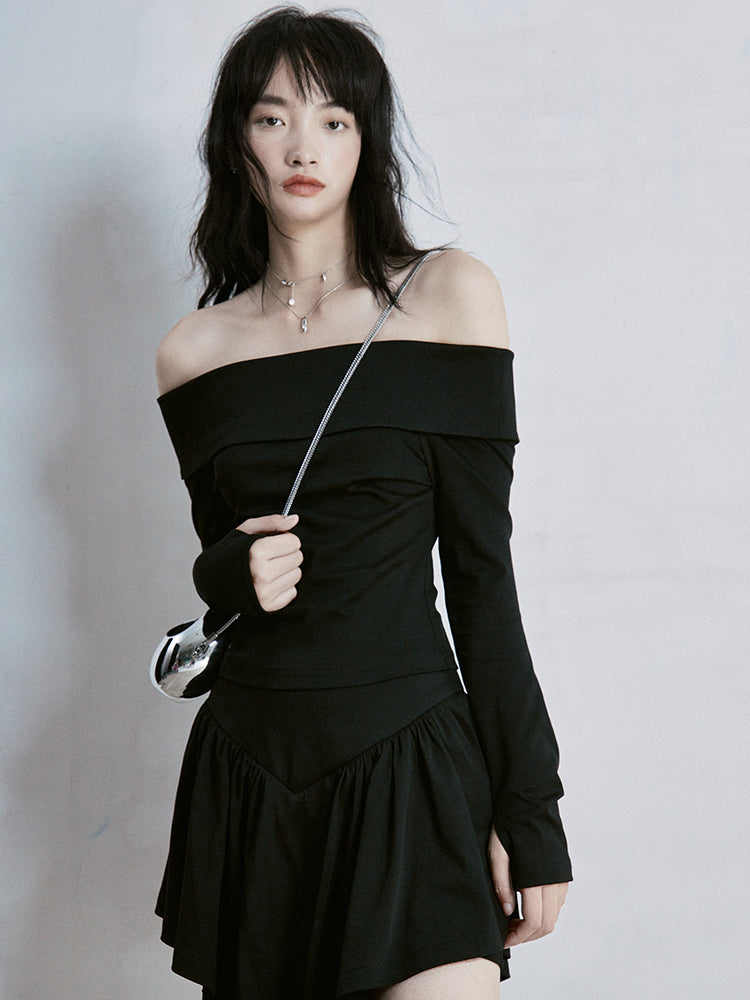Couppe de pouce à épaules éteintes Slim Cutsew & Mini-Skirt