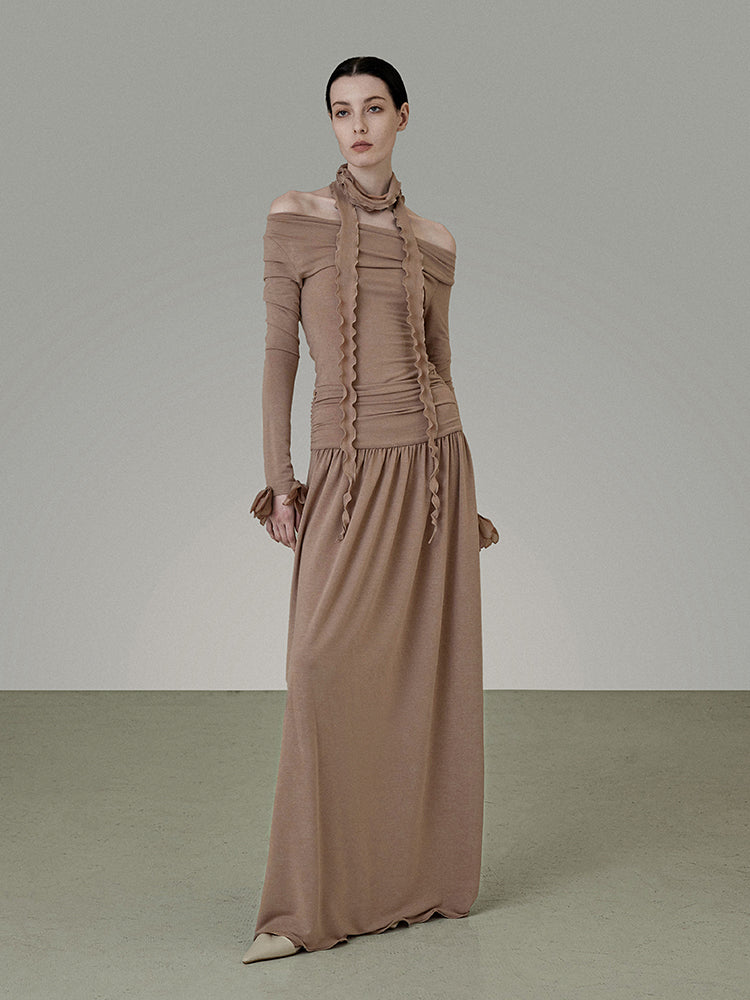 Stretch edle schicke dünne, einfache Flare A-Line Long-Stachel