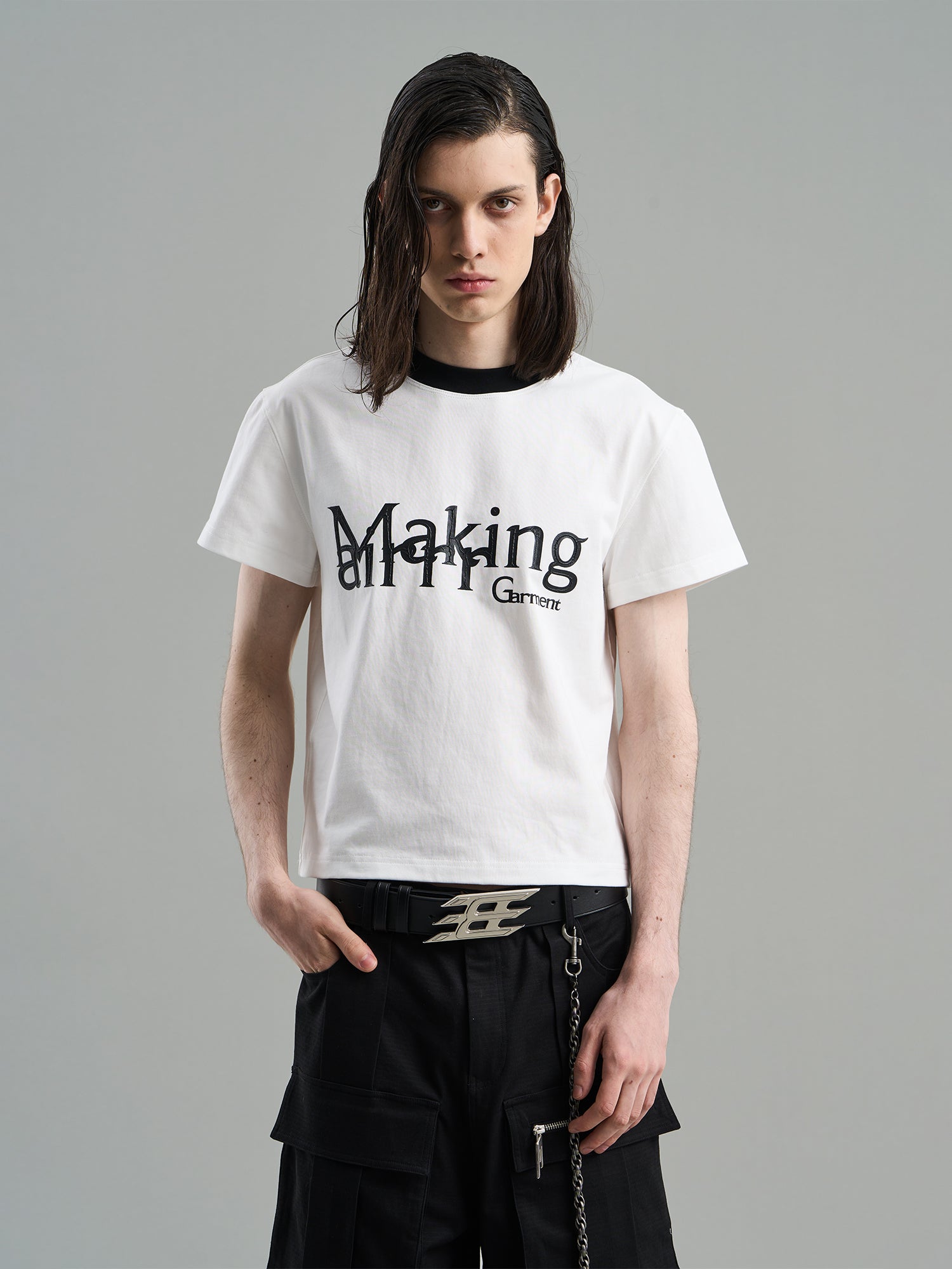 Chic Contrast Casual Print-T-Shirt