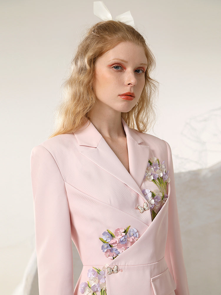 Colorful-Flower Nichi Luxury Elegant Flare Nichi Wrap One-Piece