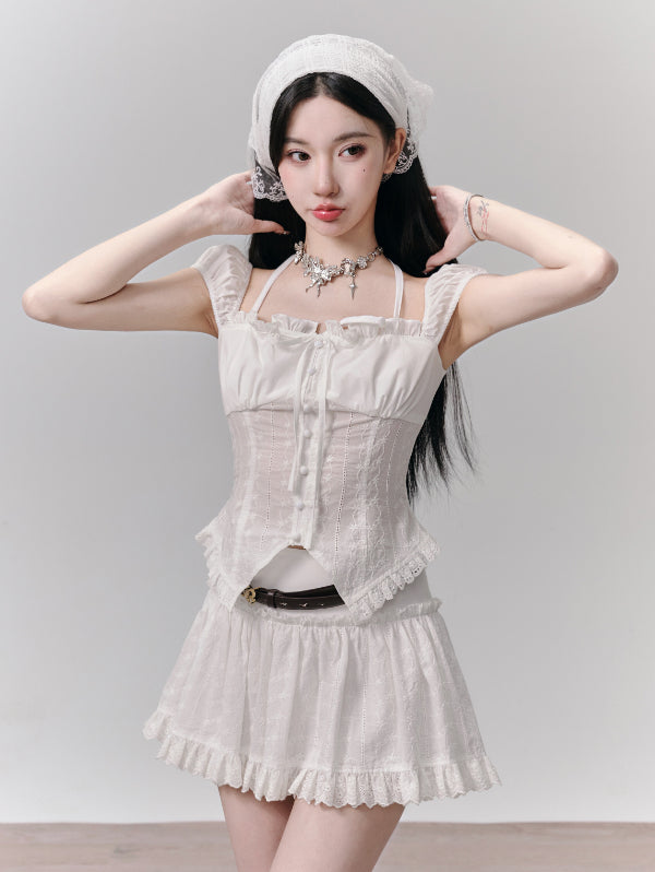 Lace Flower Fairy Triangle Bandana Scarf