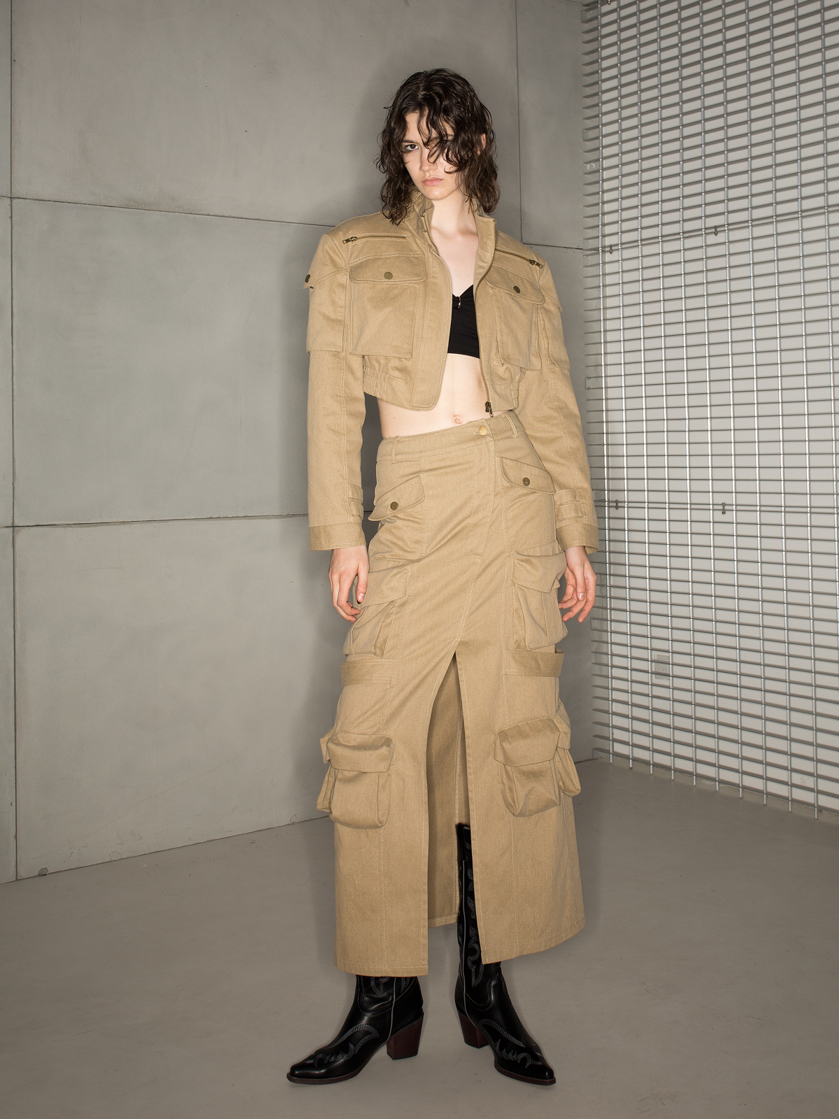 Casual Nichi Plain gutaussehende Kurzjacke & Langstachel